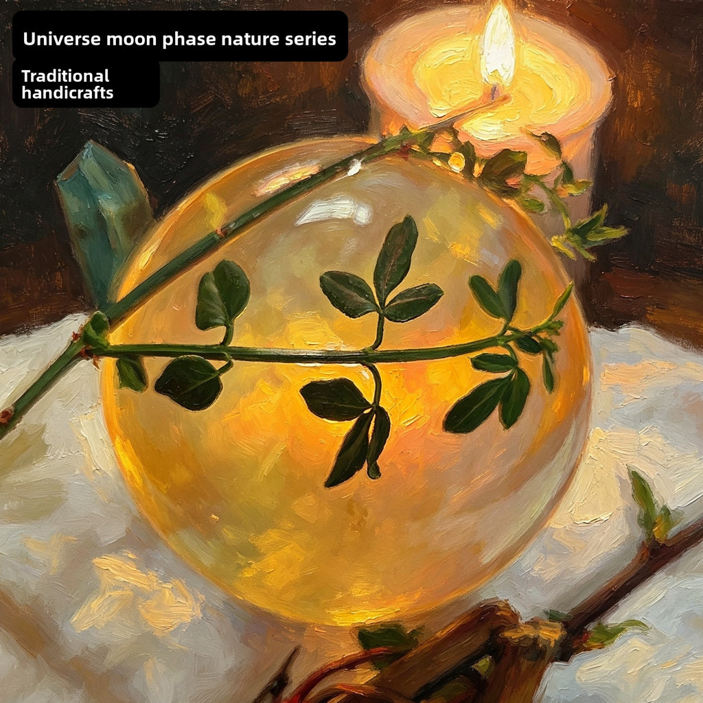 Moon Phase Herbal Scented Candle in Crystal Jar