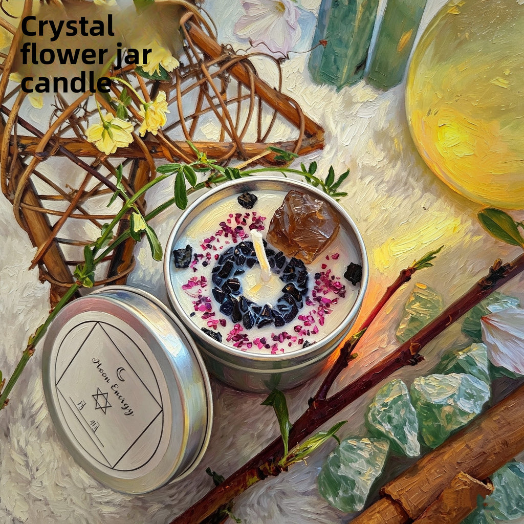 Moon Phase Herbal Scented Candle in Crystal Jar
