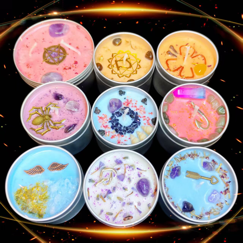 Moon Phase Herbal Scented Candle in Crystal Jar